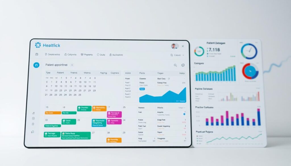 Healthcare practice management software interface Healthcare practice management software interface